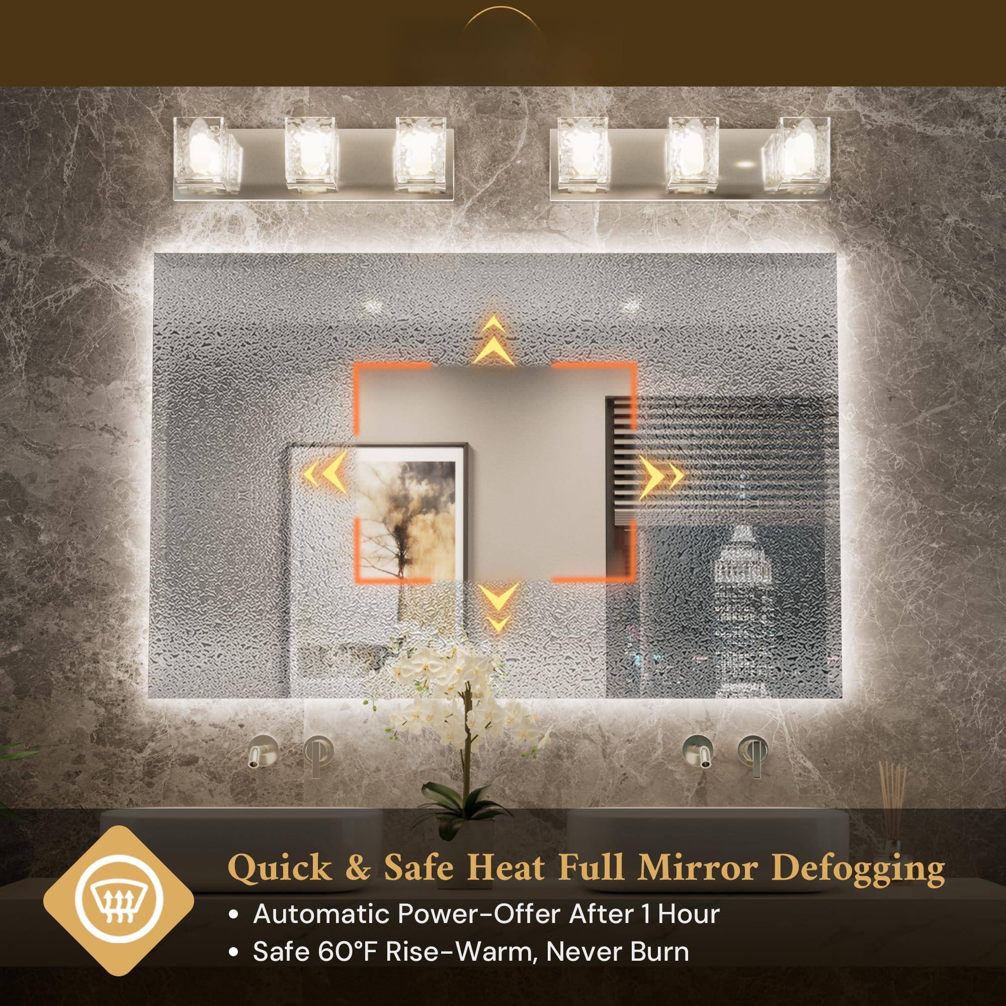 Quick & Safe Heat Full Mirror Defogging  
- Automatic Power-Off After 1 Hour  
- Safe 60°F Rise-Warm, Never Burn
