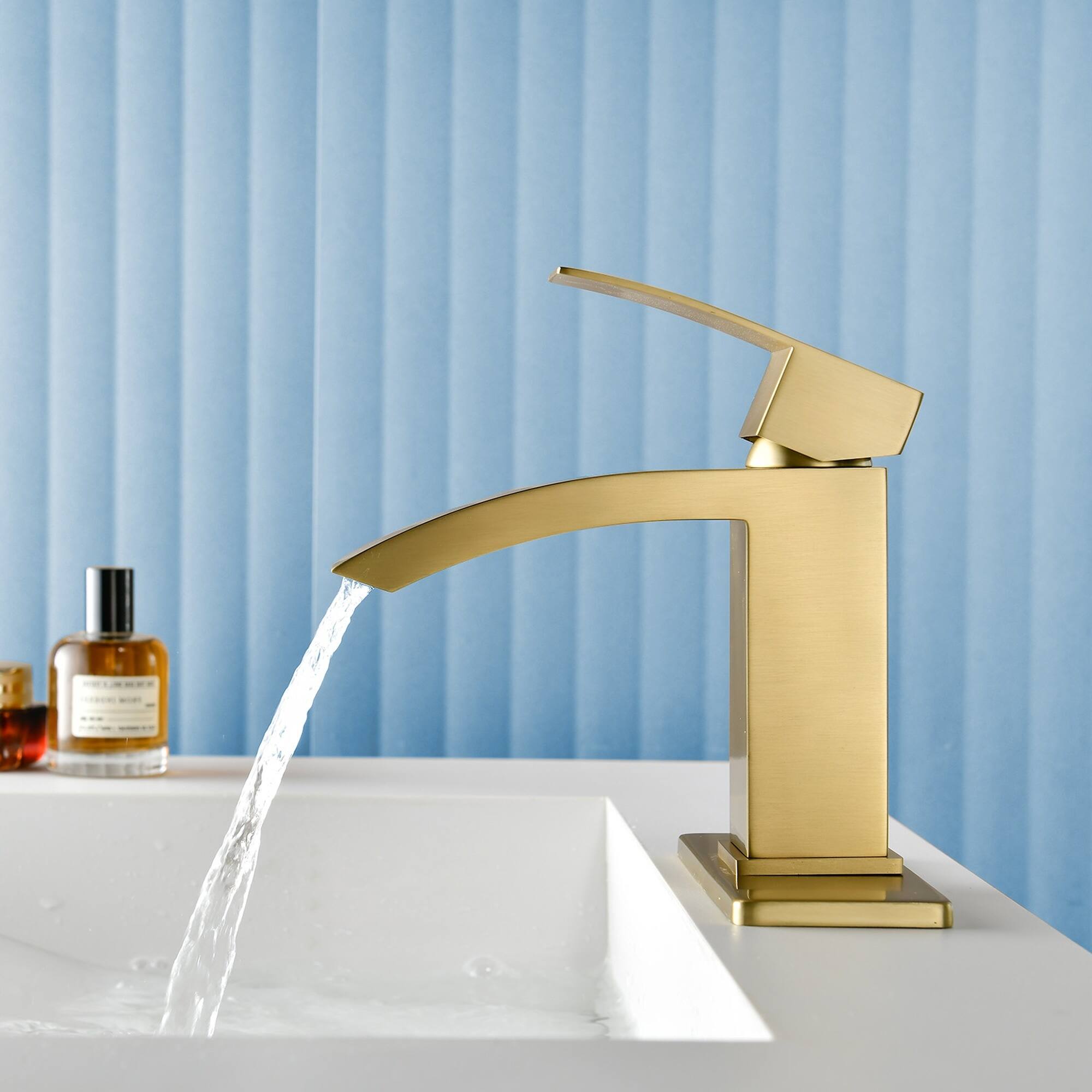 Alt View 4. Boyel Living - Brushed Gold Waterfall Bathroom Faucet SUS304 Stainless Steel - Brushed Gold.
