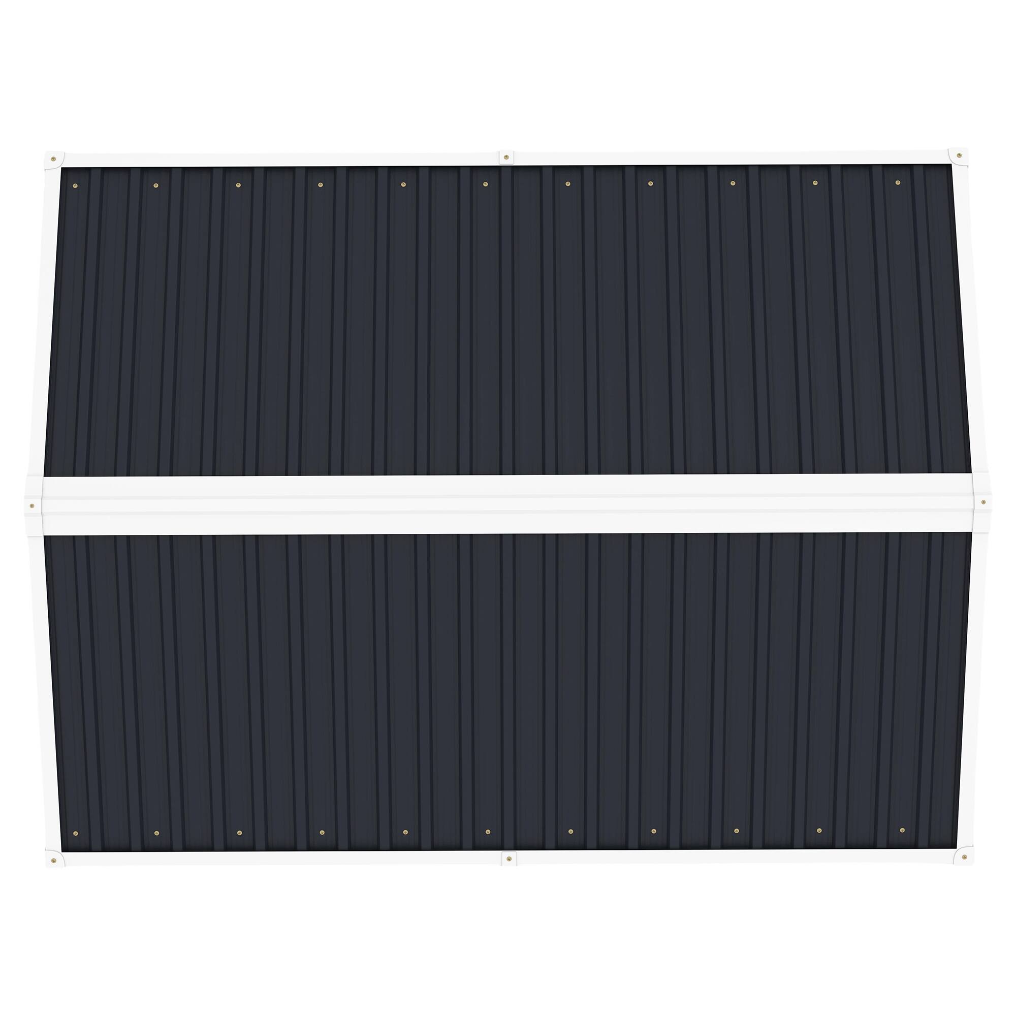 Alt View 9. Loheer - Loheer 8x6 Outdoor Storage Shed Metal Tool Shed with Lockable Doors and Air Vents for Backyard Patio Dark Gray.