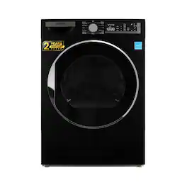 Conserv - 4 Cu. Ft. Ventless Condensing Electric Dryer | Sanitize, LED, Reversible Door | Energy Star 220V - Stackable - Matte Black