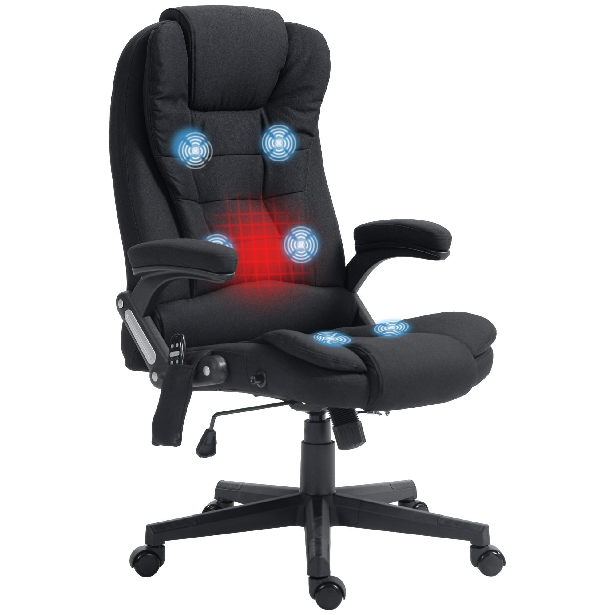 Homcom - Point Vibrating Massage Office Chair with Heat - Black