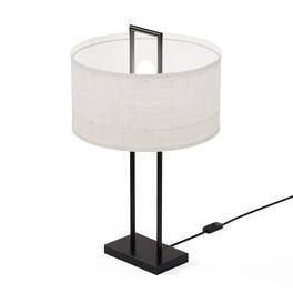 Infibrite - Modern Structure 25 Inch Table Lamp with Textured Shade, E26 Bulb Compatible - White