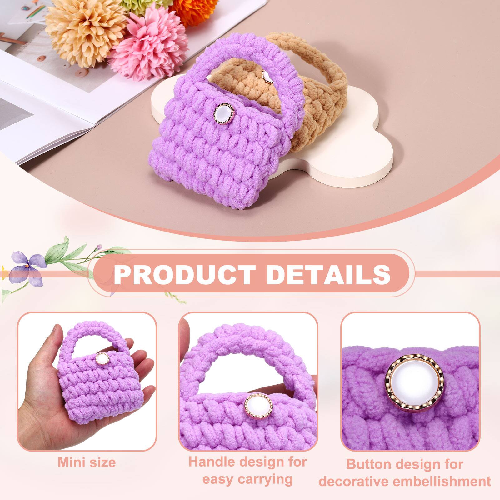 PRODUCT DETAILS

- Mini size
- Handle design for easy carrying
- Button design for decorative embellishment