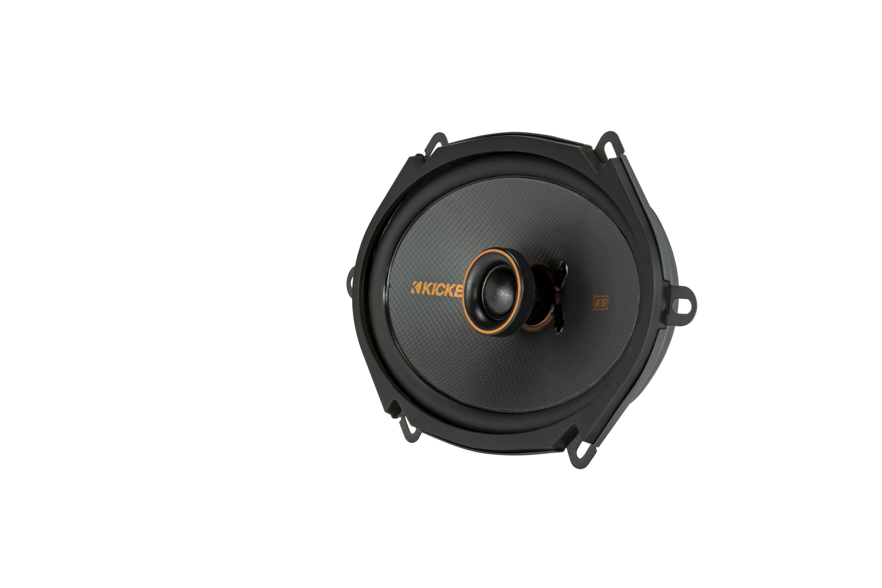 Angle. KICKER - KS Series 6" x 8" 2-Way Car Speakers with Polypropylene Cones (Pair) - Black.