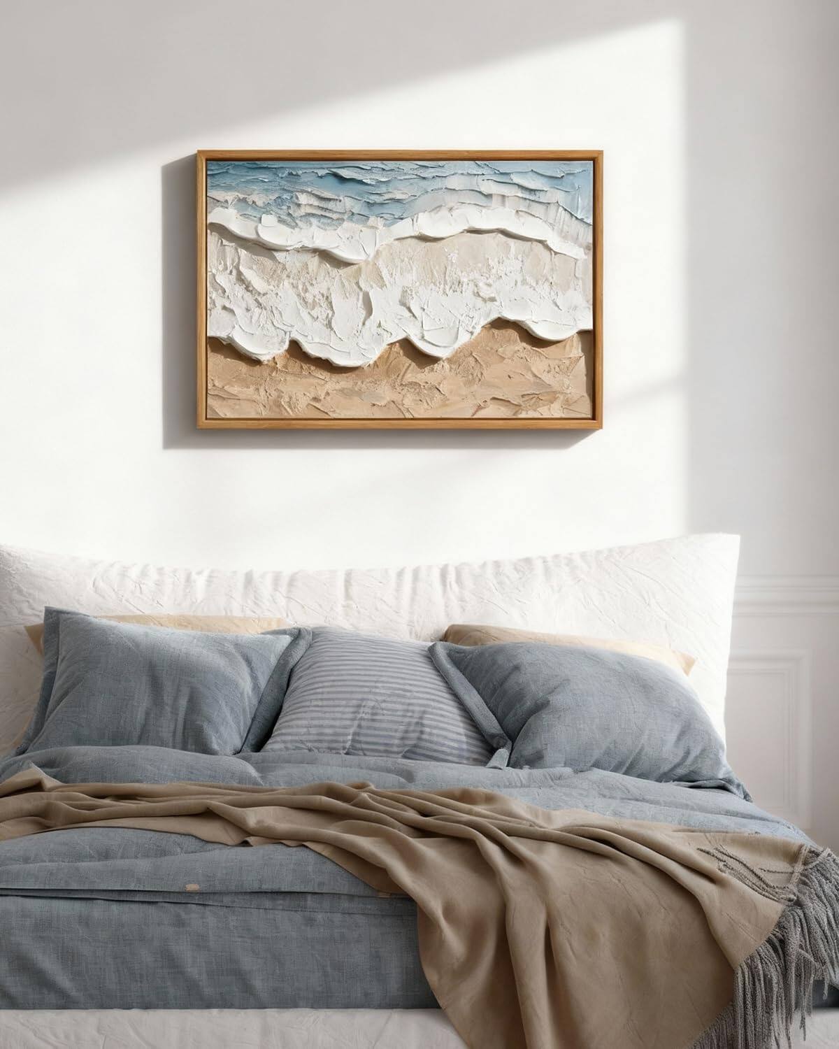 Alt View 5. Hanke - Textured Large Framed Canvas Wall Art Prints Abstract Hand painted Seascape Beach 16 x 24 inches - Tree of Life.