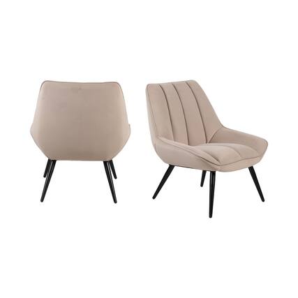 Front. New Classic Furniture - New Classic Furniture Astrid Velvet Upholstered Accent Chair in Taupe (Set of 2) - Beige.