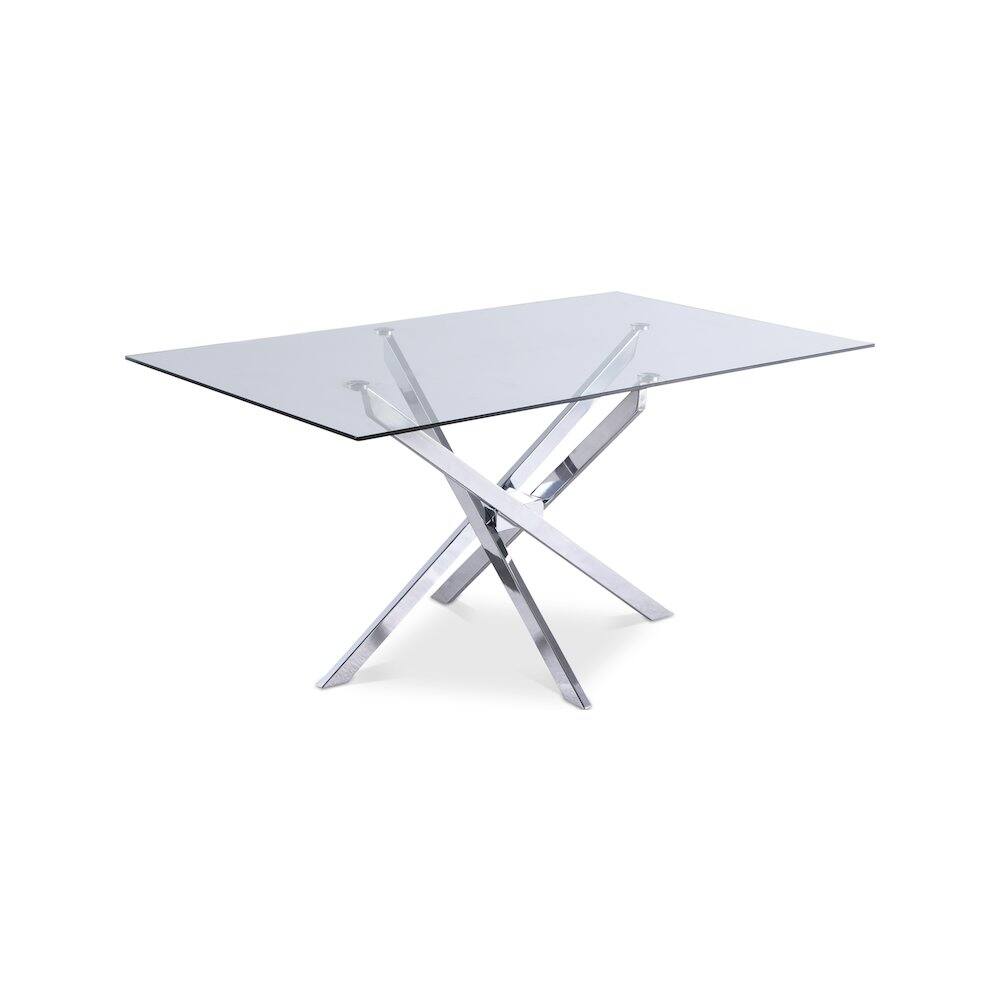 Front. Meridian Furniture - Xander Chrome Dining Table - Silver.
