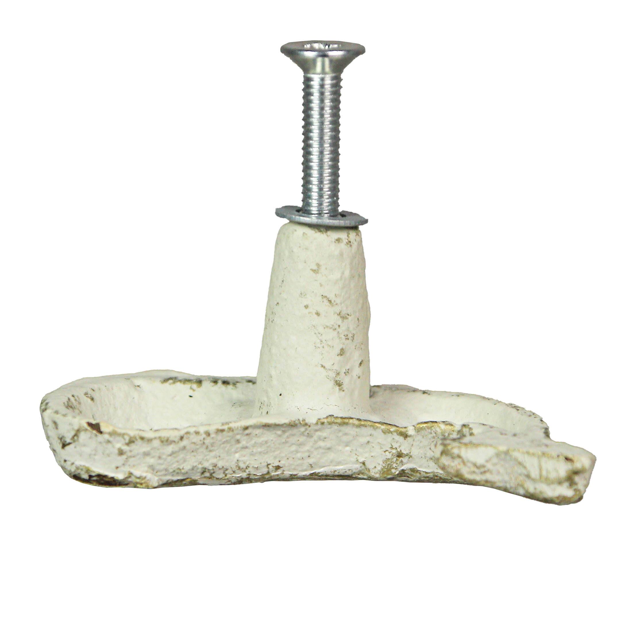 Alt View 2. Zeckos - White Cast Iron Whale Drawer Pull Decorative Nautical Cabinet Knobs Set of 6 - White.