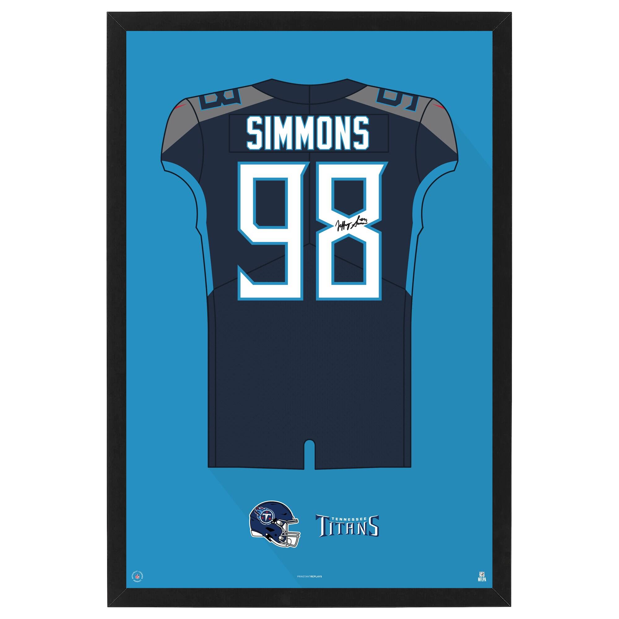 Jeffery Simmons Tennessee Titans Home Jersey Framed Art Print