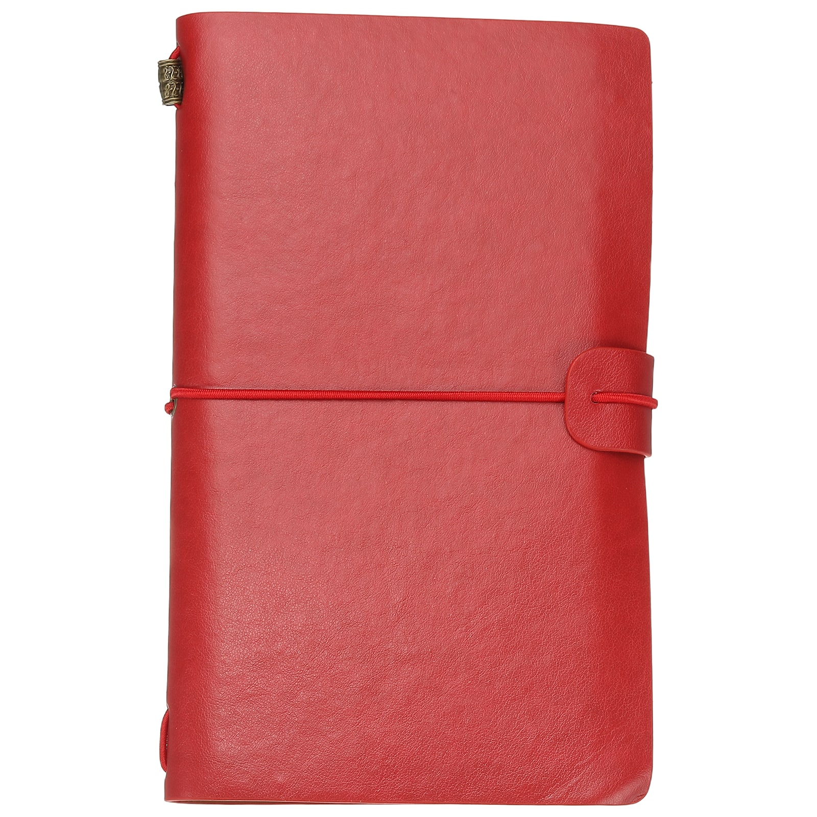 Unique Bargains - 1pc Vintage Retro PU Leather Notebook, Refillable Travel Journal Notebook for Diary Planner, Compact - Red