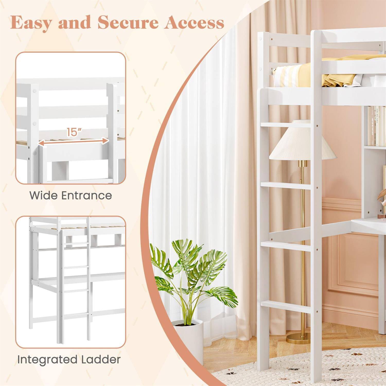 Easy and Secure Access

15" Wide Entrance

Integrated Ladder
