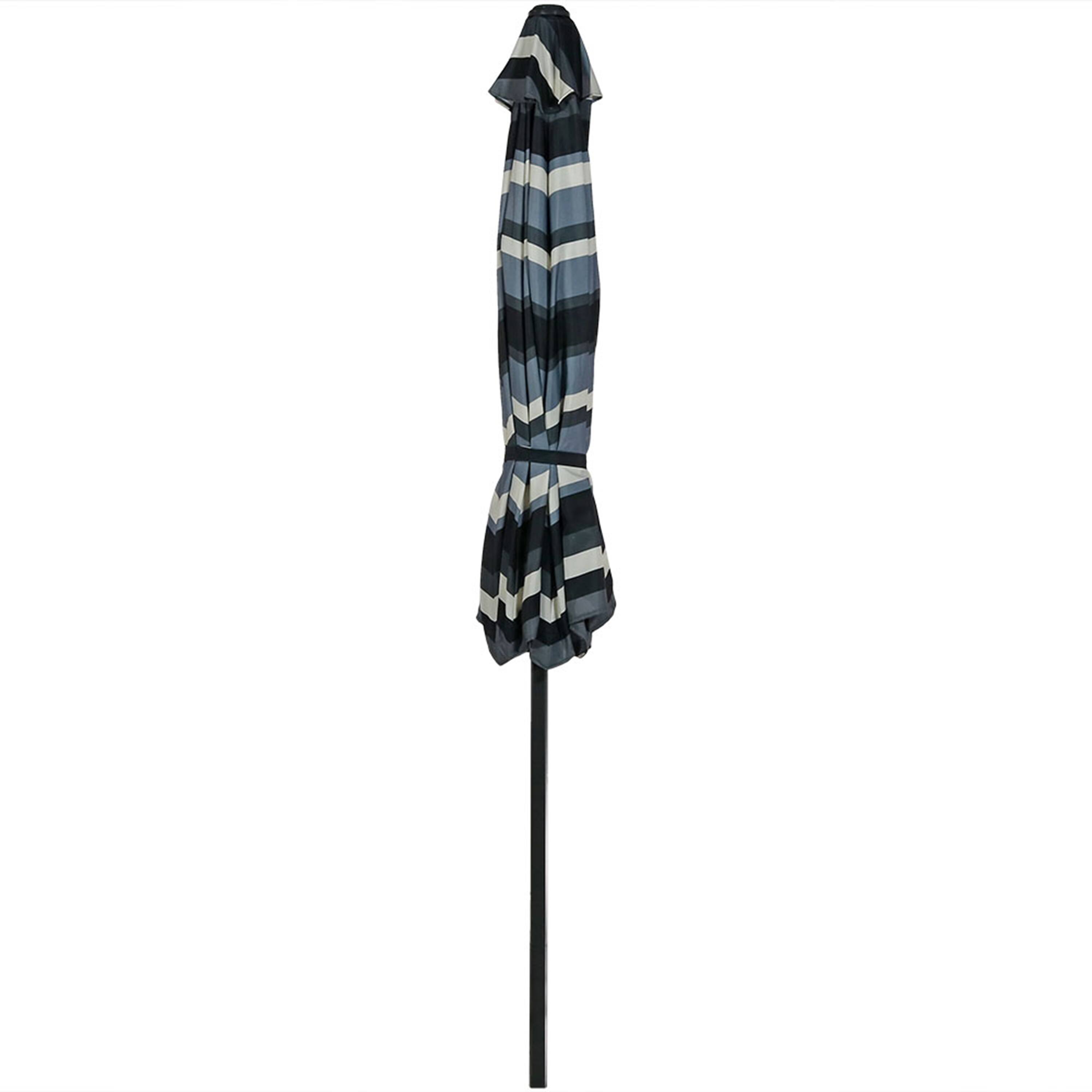 Alt View 10. Sunnydaze - 9 ft Aluminum Patio Umbrella with Tilt and Crank - Catalina Beach Stripe.