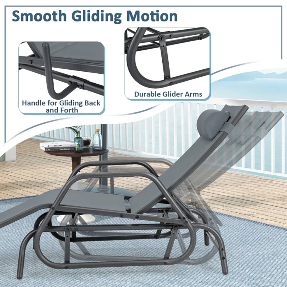 Smooth Gliding Motion  
Handle for Gliding Back and Forth  
Durable Glider Arms