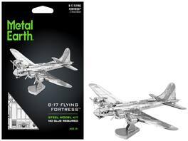 Model Kit Boeing B-17 Flying Fortress Bomber Aircraft (Moderate Difficulty) Steel Model by Metal Earth - Silver