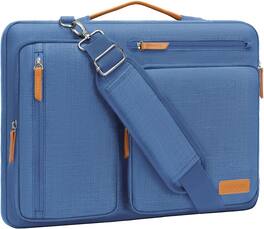 mosiso - 360 Protective Laptop Shoulder Bag 15-15.6 inch Computer Messenger Bag for MacBook Pro 16 inch HP Dell Lenovo Asus - Cadet Blue
