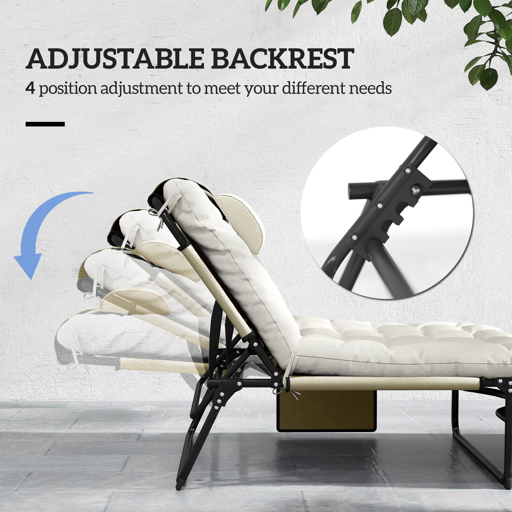 ADJUSTABLE BACKREST  
4 position adjustment to meet your different needs