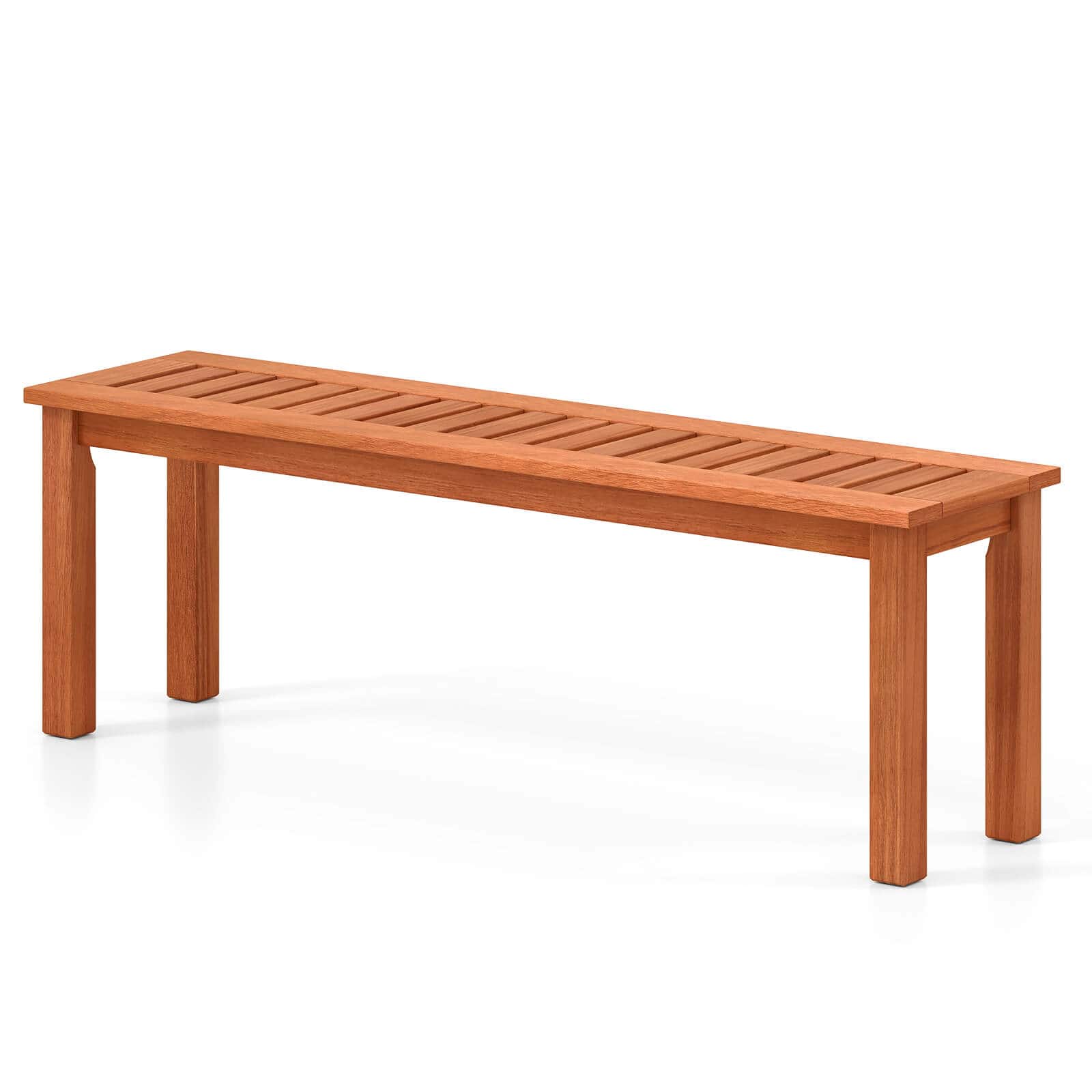 Costway - 1 PCS 47 Inch Patio Wood Bench 2-Person Backless Bench with Slatted Seat Teak - Black price history on PriceWatchPro