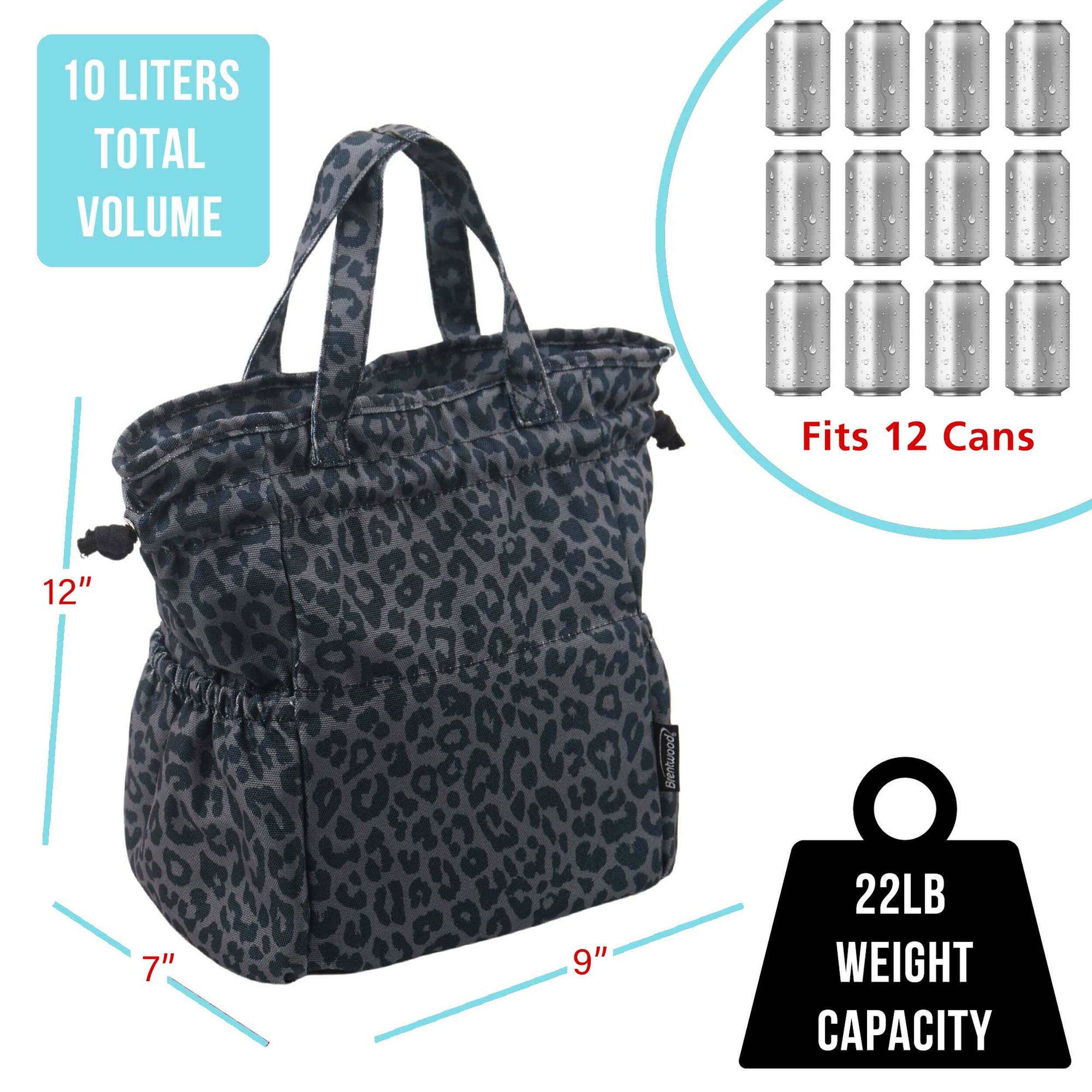 10 LITERS TOTAL VOLUME  
Fits 12 Cans  
12" x 7" x 9"  
22LB WEIGHT CAPACITY
