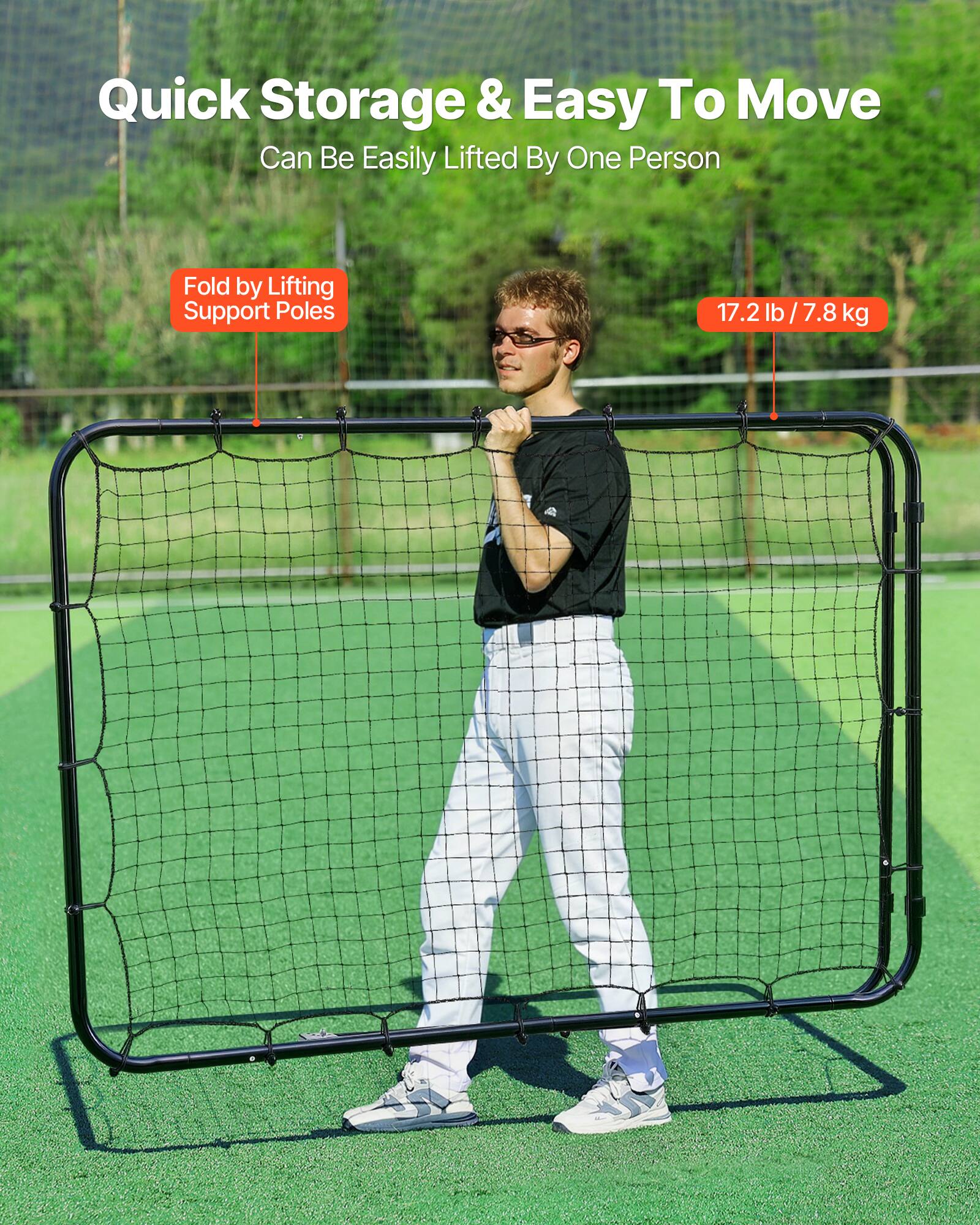 Quick Storage & Easy To Move  
Can Be Easily Lifted By One Person  
Fold by Lifting Support Poles  
17.2 lb / 7.8 kg
