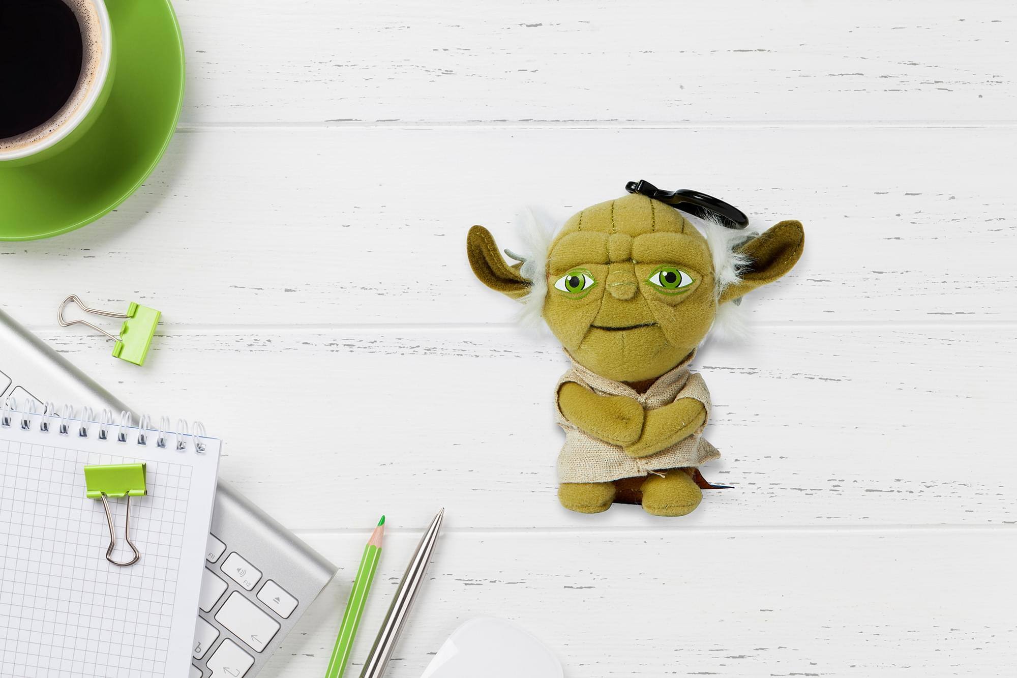 Alt View 4. Star Wars - Star Wars Mini 4" Talking Plush Toy Clip On - Yoda.