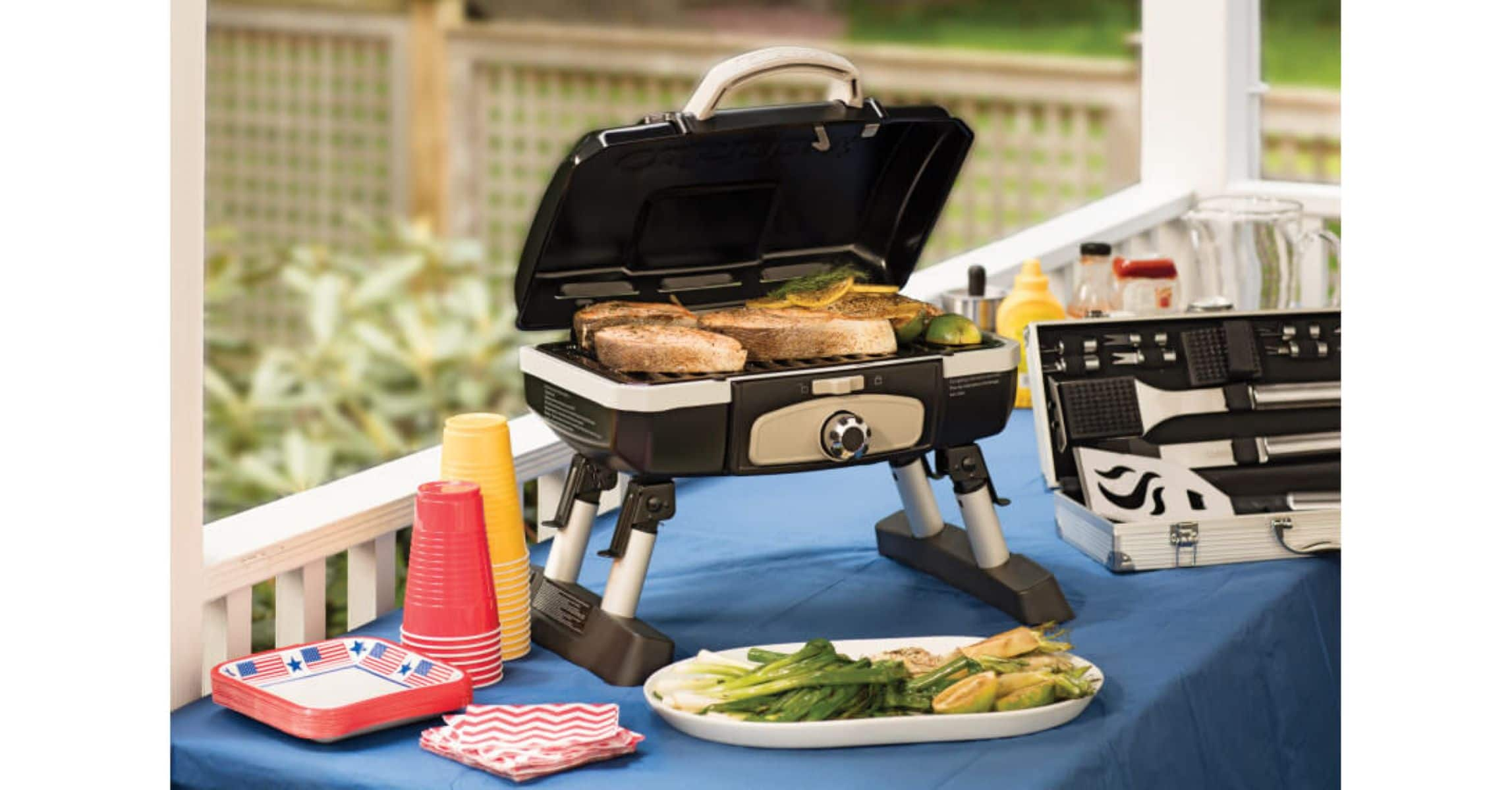 Cuisinart Petite Gourmet Portable Tabletop Gas Grill Black CGG 180TB Best Buy