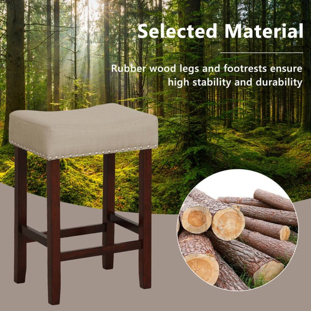 Selected Material  
Rubber wood legs and footrests ensure high stability and durability