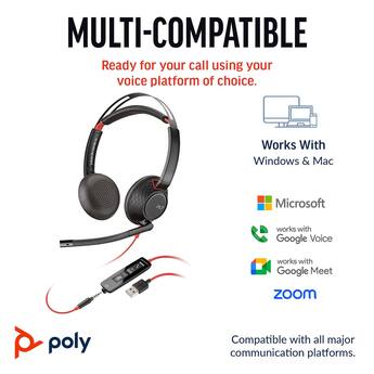 HP Poly Blackwire 5220 USB C Wired Stereo Headset Black - Best Buy HP Poly Blackwire 5220 USB C Wired Stereo Headset Black - Best Buy