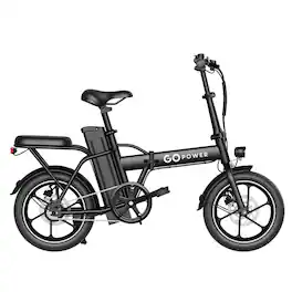 GoPowerBike - GoRay Folding Electric Bike 20mph Max Speed & 350W Motor - One size - Black