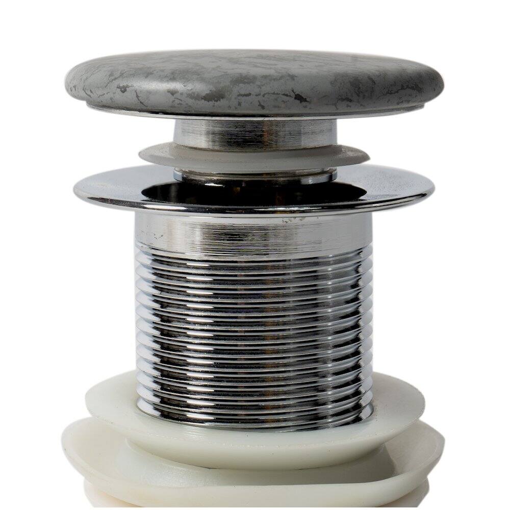 Angle. Alfi - Solid Concrete Gray Matte Cap Bathroom Sink Drain - Gray.