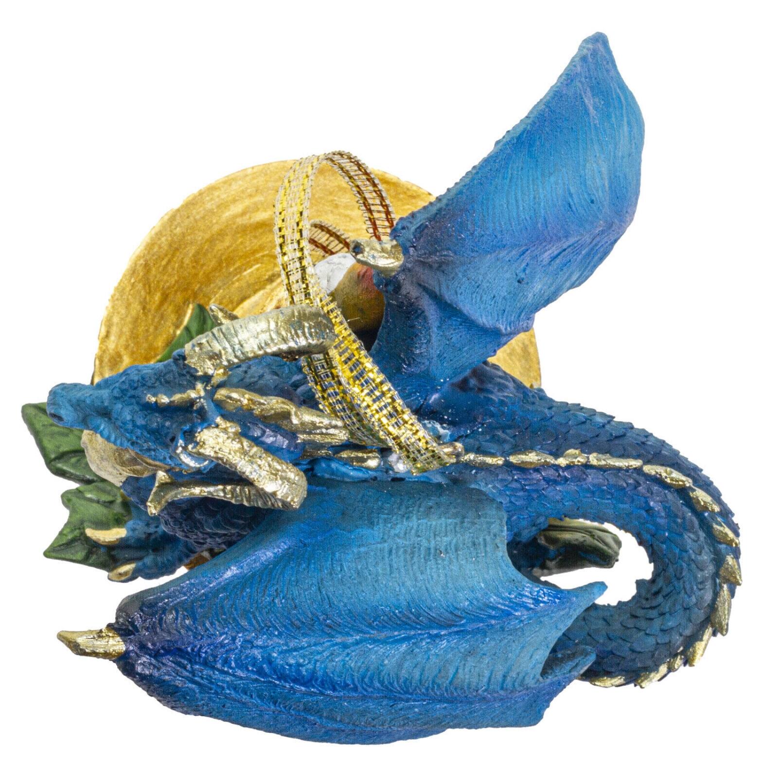 Left. Pacific Trading - Blue Dragon and Candle Christmas Tree Ornament 5 inch - Blue.