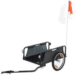 Soozier - Cargo Trailer, Bicycle Trailer Wagon Cart with Quick Release 16" Pneumatic Wheels, Aluminum Rims - Gray