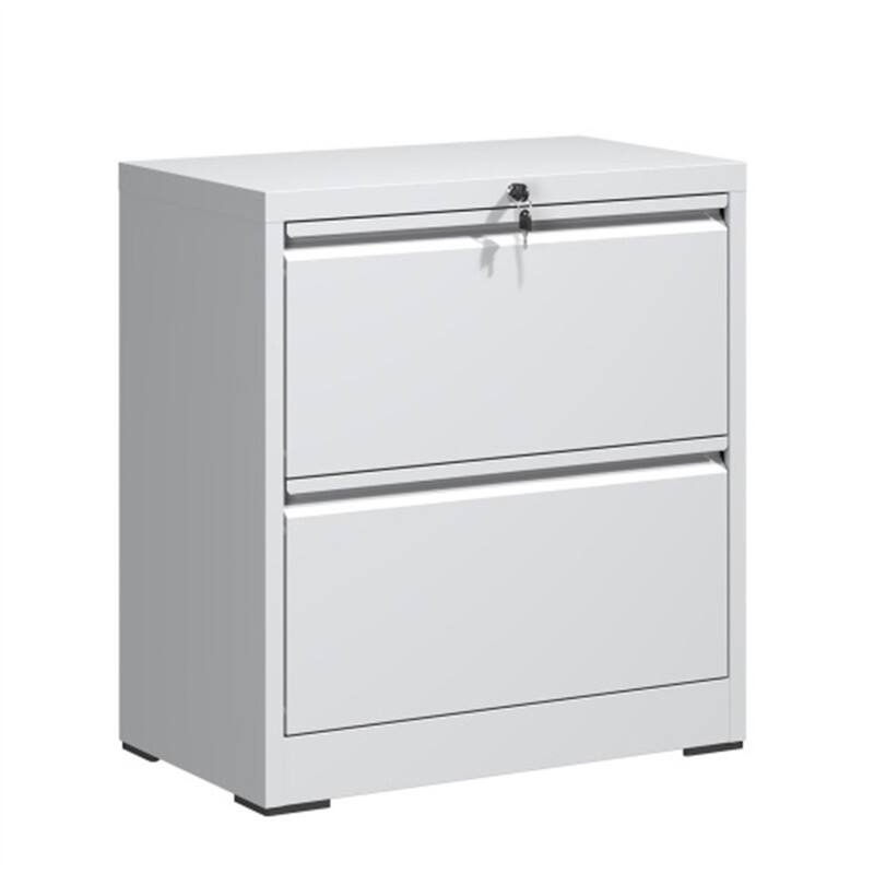 Alt View 6. HTUTWOO - 2 Drawer Lateral File Cabinet with Lock - Metal Filing Cabinet for Home,Steel Wide Horizontal Filing Cabinets for Letter - White.