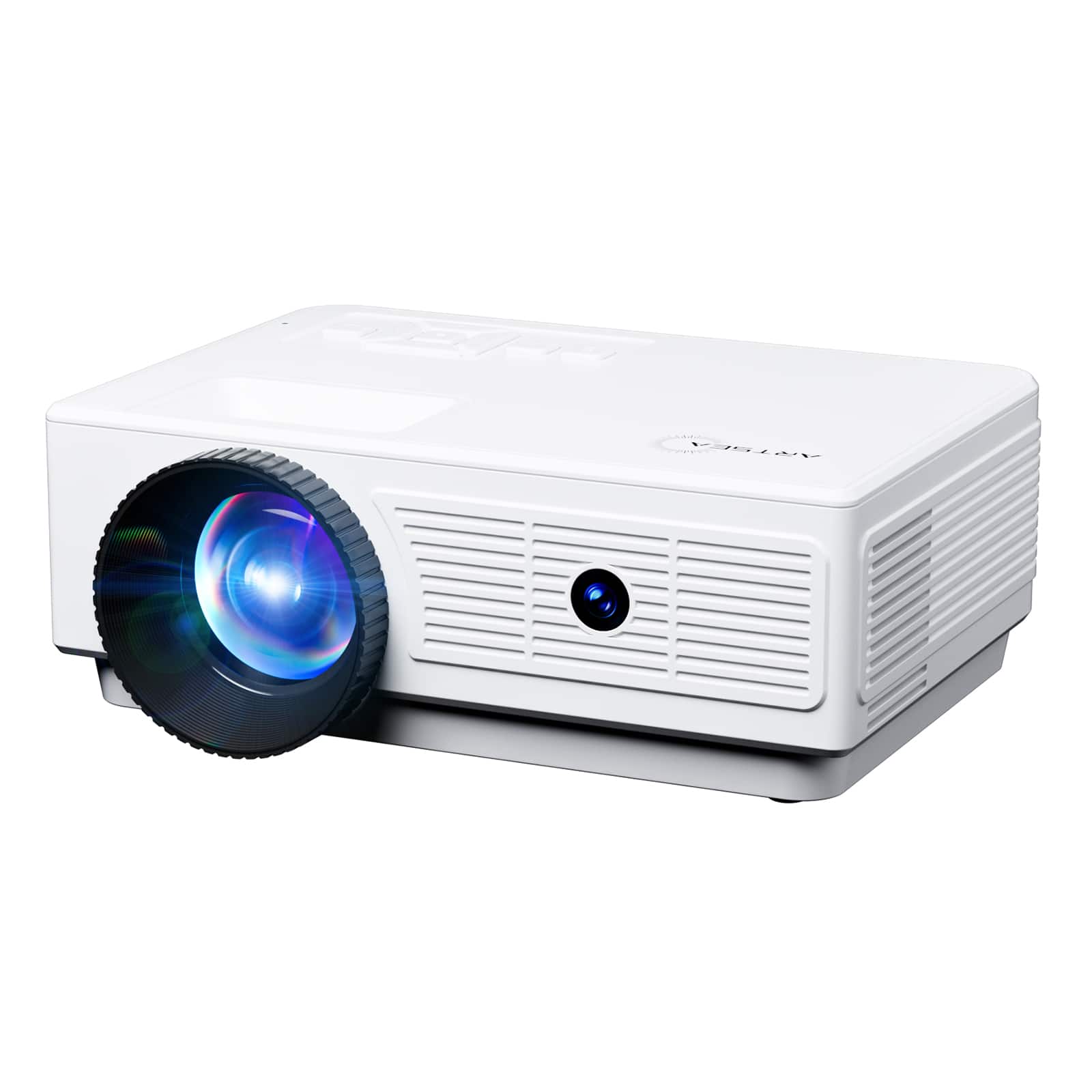 FAPO - Mini Projector - HD 1080P Supported Movie Projector for iPhone, Compatible with iOS/Android Phone/PC - White