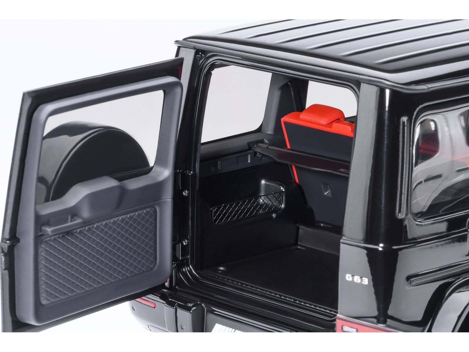 Alt View 1. Autoart - 2019 Mercedes-Benz AMG G63 Black with Red Interior 1/18 Model Car by Autoart - Black.