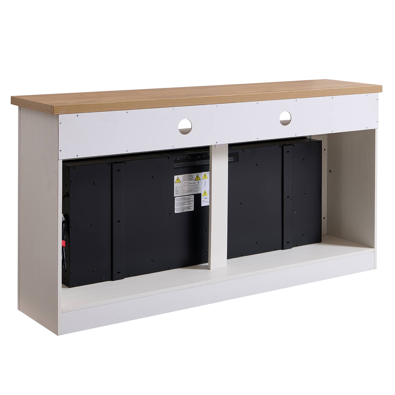 Alt View 8. Chateau Abodes - 70" Fireplace TV Stand with 60" Smart Electric Fireplace for up to 80" TVs - White.