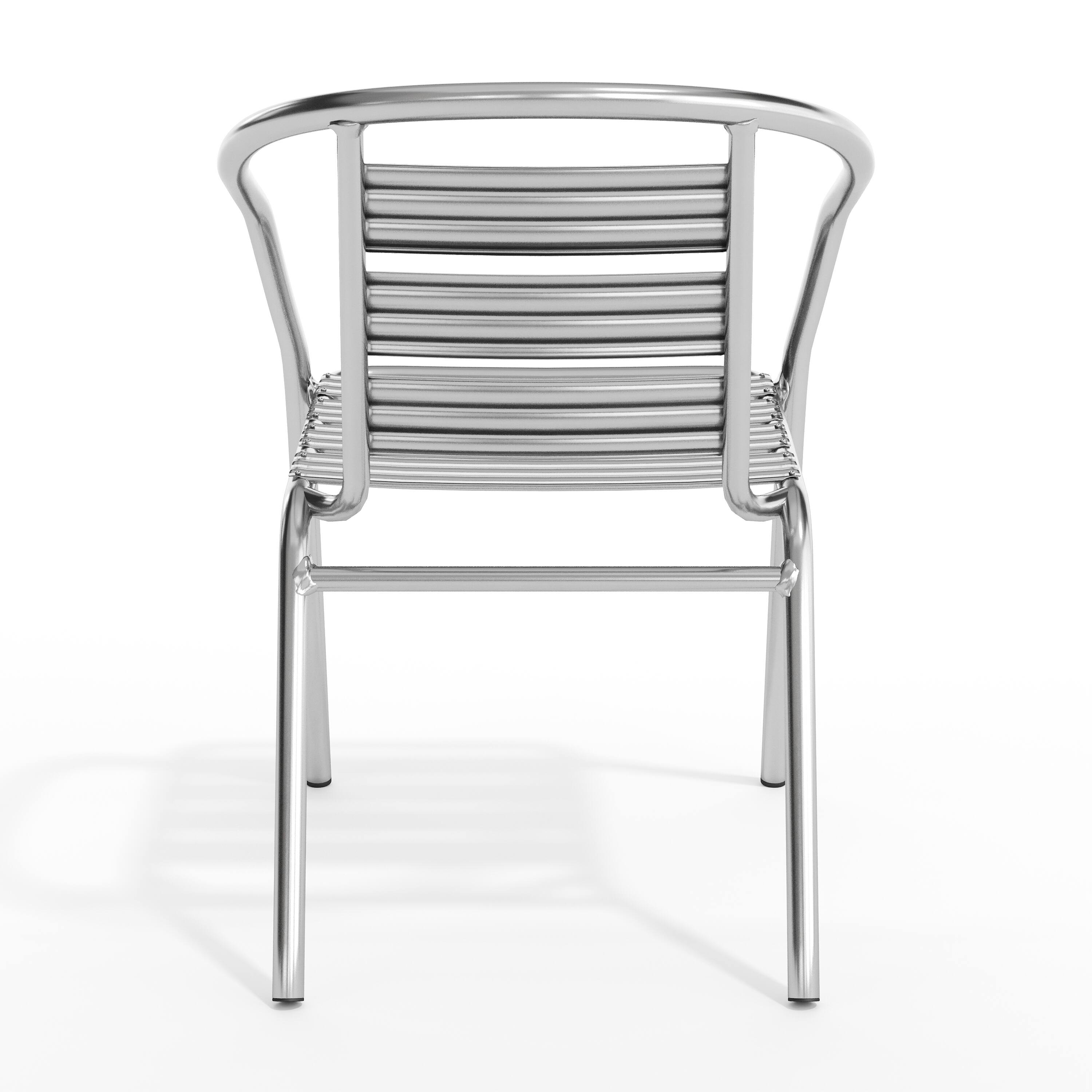 Alt View 7. Emma + Oliver - Heavy Duty Aluminum Commercial Indoor-Outdoor Restaurant Stack Chair with Triple Slat Back - Aluminum.