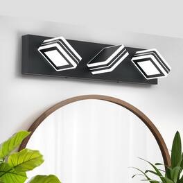 APRILSOUL - Matte Black Vanity Light Fixtures 3 Lights Up and Down LED Modern Bathroom Vanity Lights Over Mirror Acrylic Black