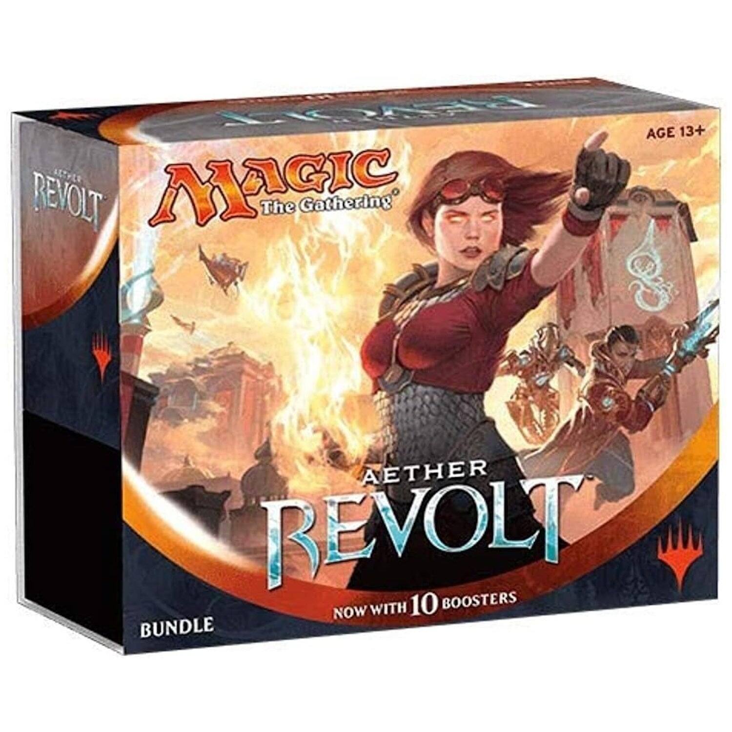 REVOLT AGE 13+  
AETHER REVOLT  
MAGIC The Gathering  
NOW WITH 10 BOOSTERS BUNDLE