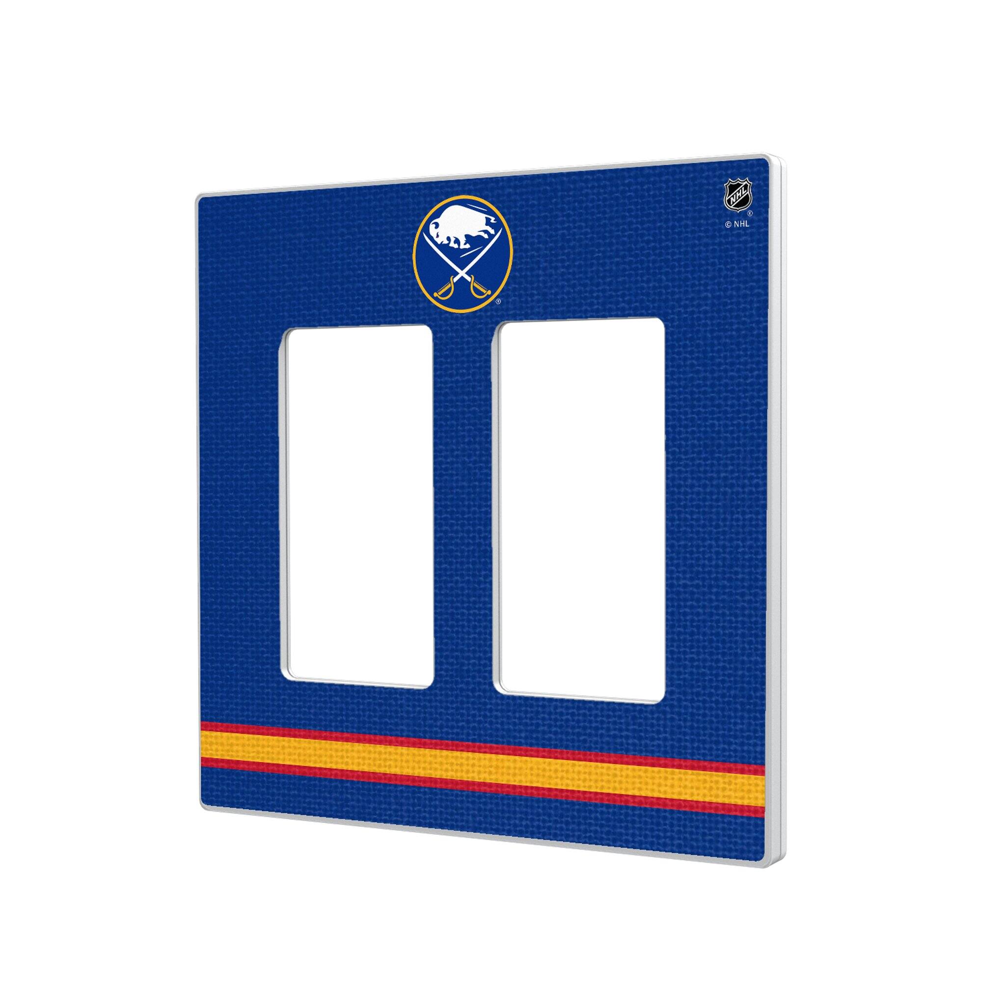 Front. Keyscaper - Buffalo Sabres Double Rocker Lightswitch Plate - Multicolor.