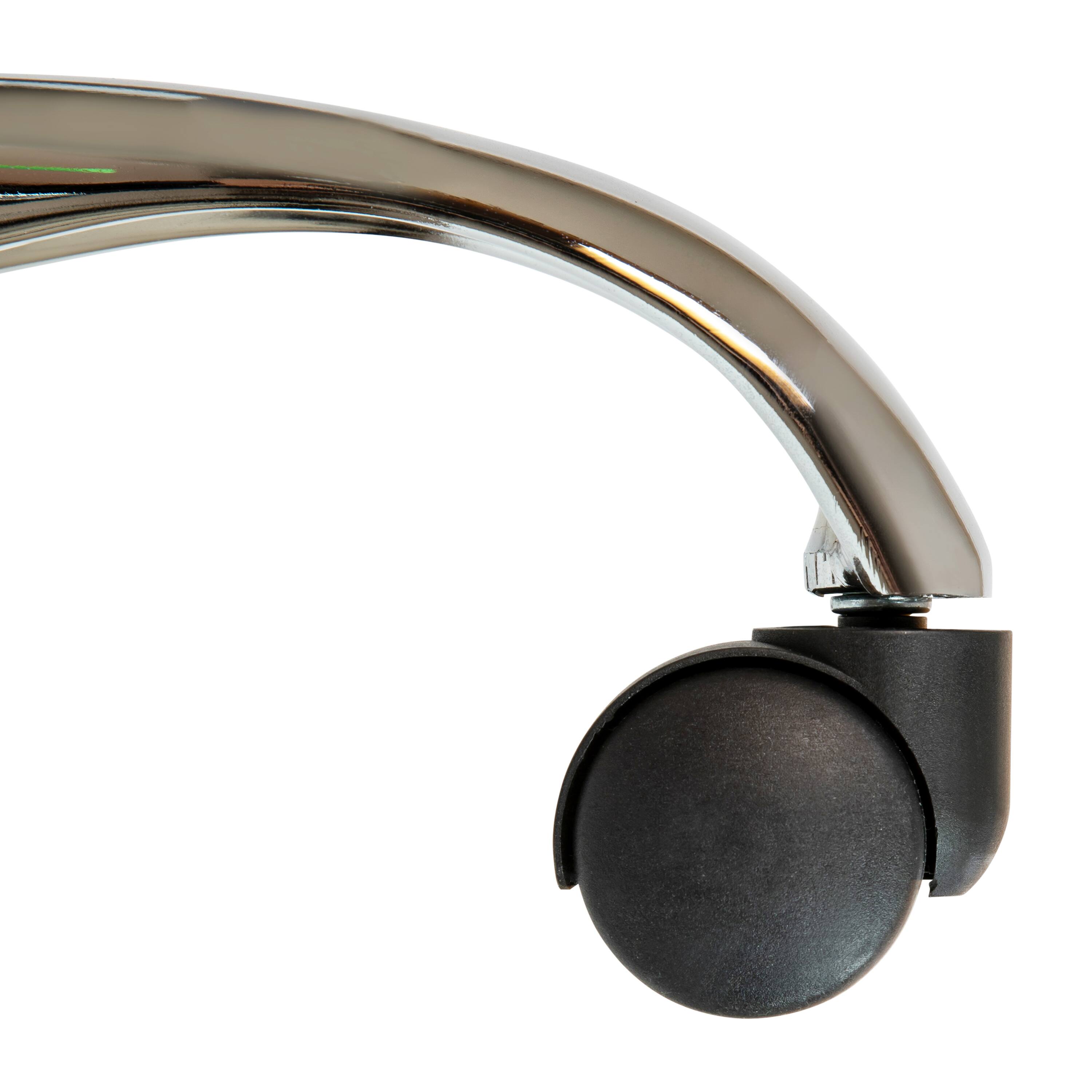 Alt View 8. Emma + Oliver - Mid-Back Executive Swivel Office Chair with Metal Frame and Arms - Gray LeatherSoft/Chrome Frame.