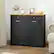 Alt View 4. Costway - Costway 15.5 Gallon Kitchen Tilt Out Trash Cabinet Rubber Wood Tabletop 2 Drawers Shelf - Black.