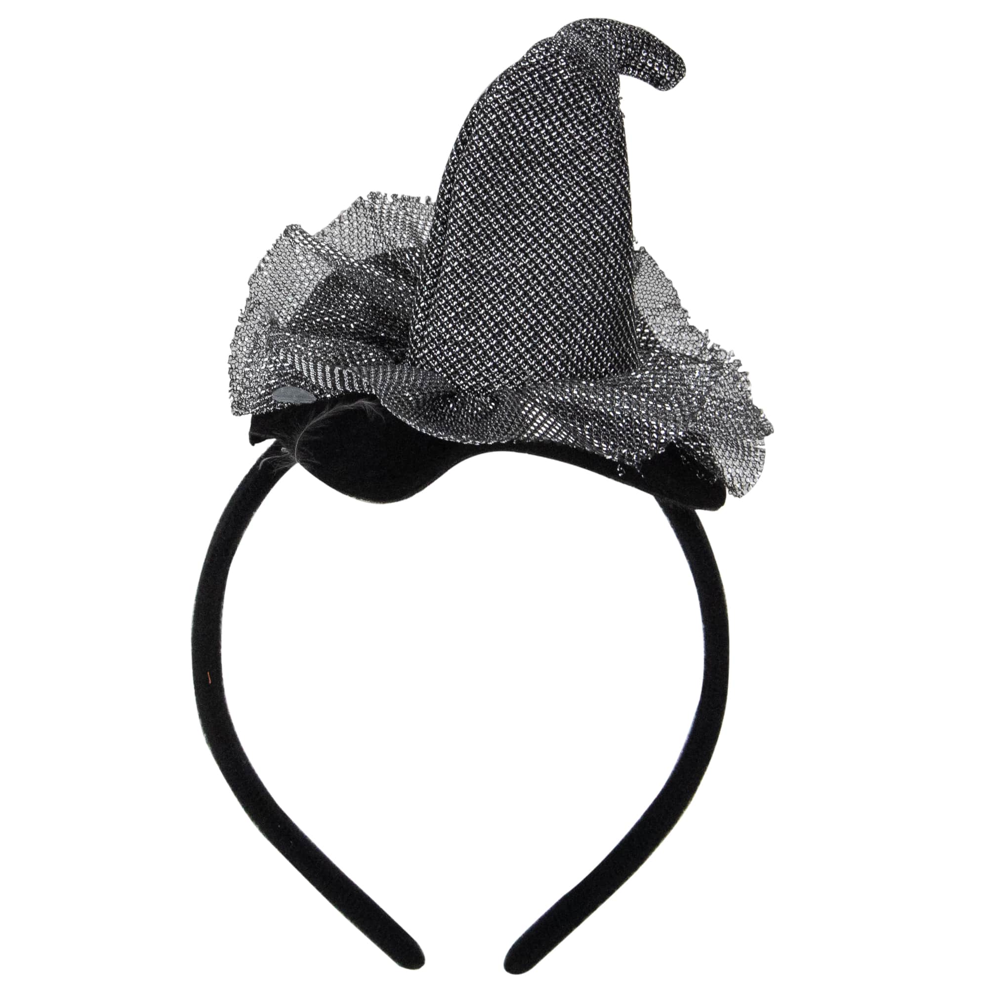 Northlight - Gray Mesh Witch's Hat Halloween Headband Costume Accessory - Black