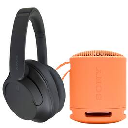Sony - XB100 Portable Waterproof Bluetooth Speaker +Sony Wireless Over-Ear Noise-Canceling Headphones WH-CH720N - Orange