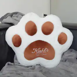 luck idea - Cute Paw Plush Pillow - Soft Cushion for Home Decor & Comfort - White and Brown