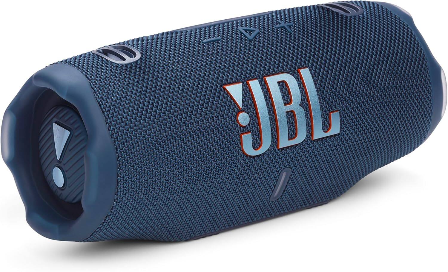 Left. JBL - Charge 6 Portable Waterproof Bluetooth Speaker with Carrying Case - Blue.
