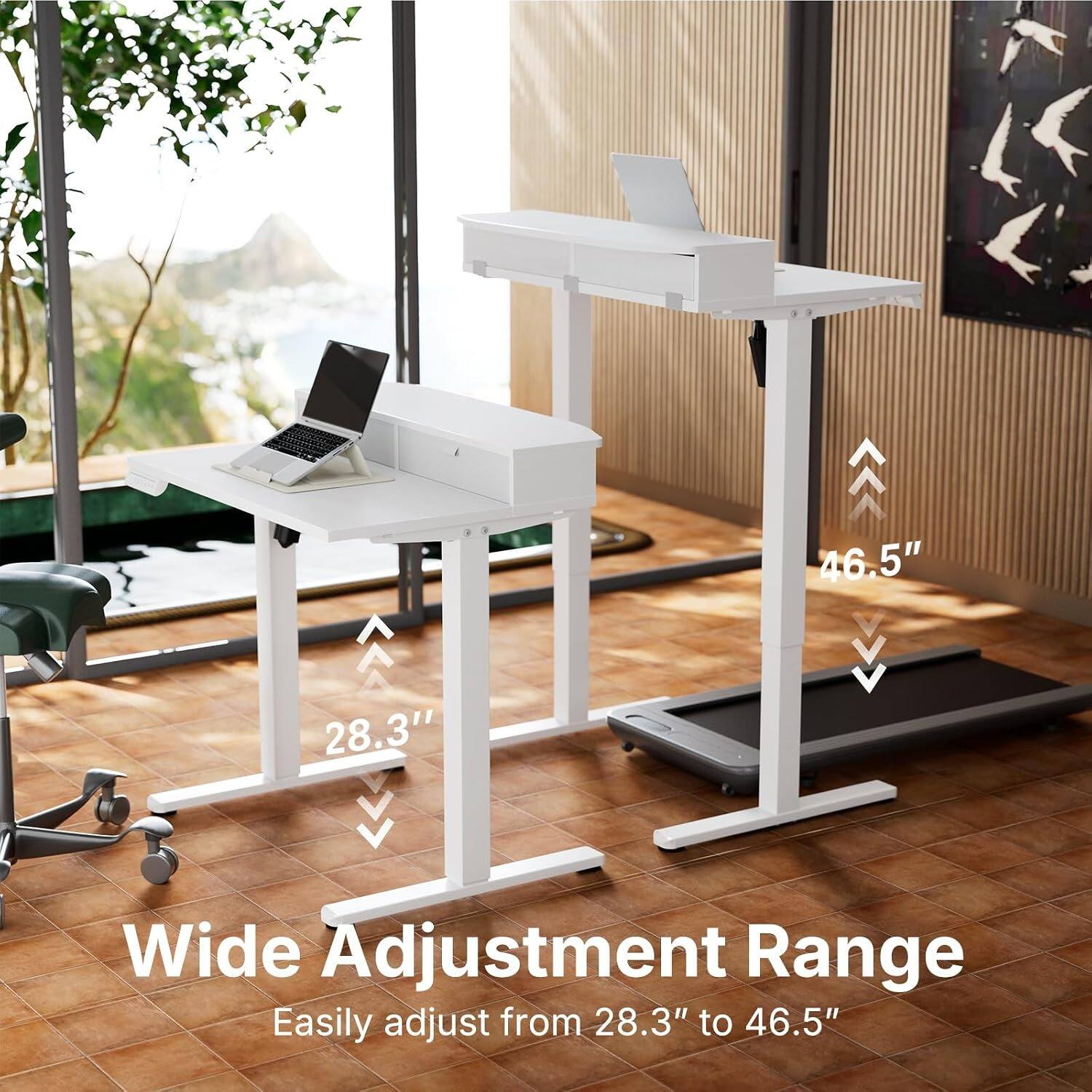 46.5" 28.3" Wide Adjustment Range  
Easily adjust from 28.3" to 46.5"
