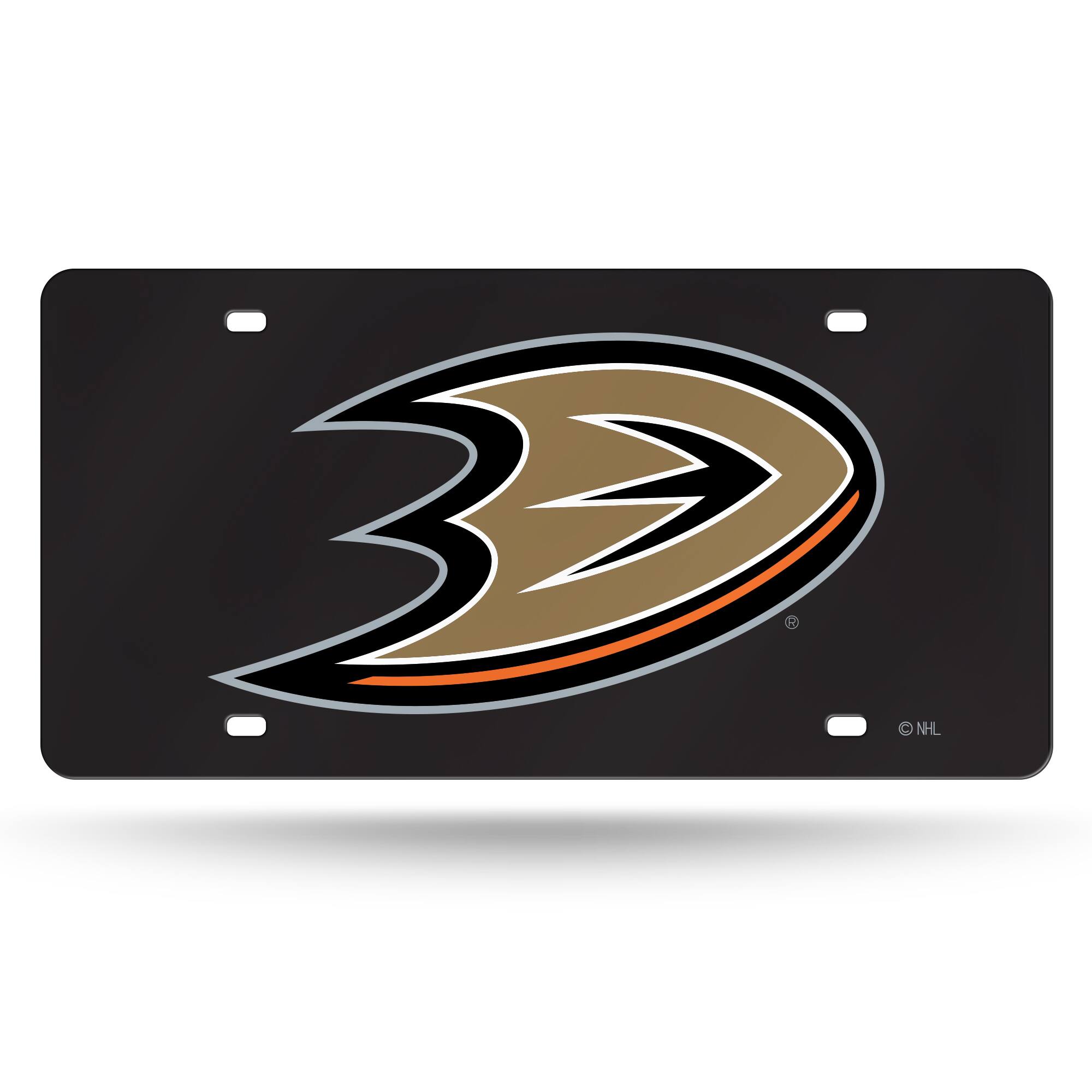 Front. Rico Industries - Anaheim Ducks Black Mirror Look Acrylic License Plate Laser Tag - Multi.
