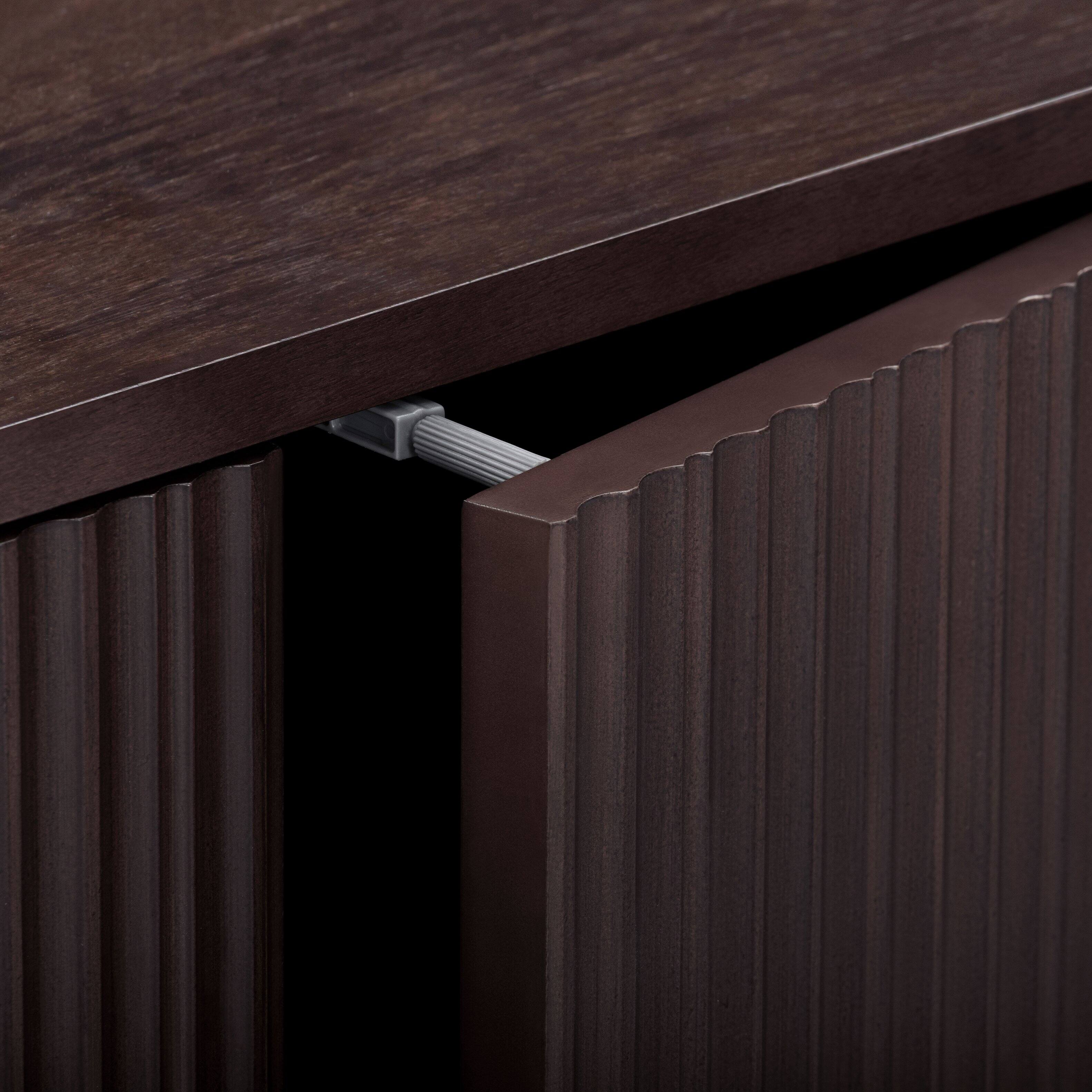 Alt View 1. Teamson Home - Tremolo Accent Cabinet with 2 Doors & Adjustable Shelves with Wood Fluted Fronts - Black.