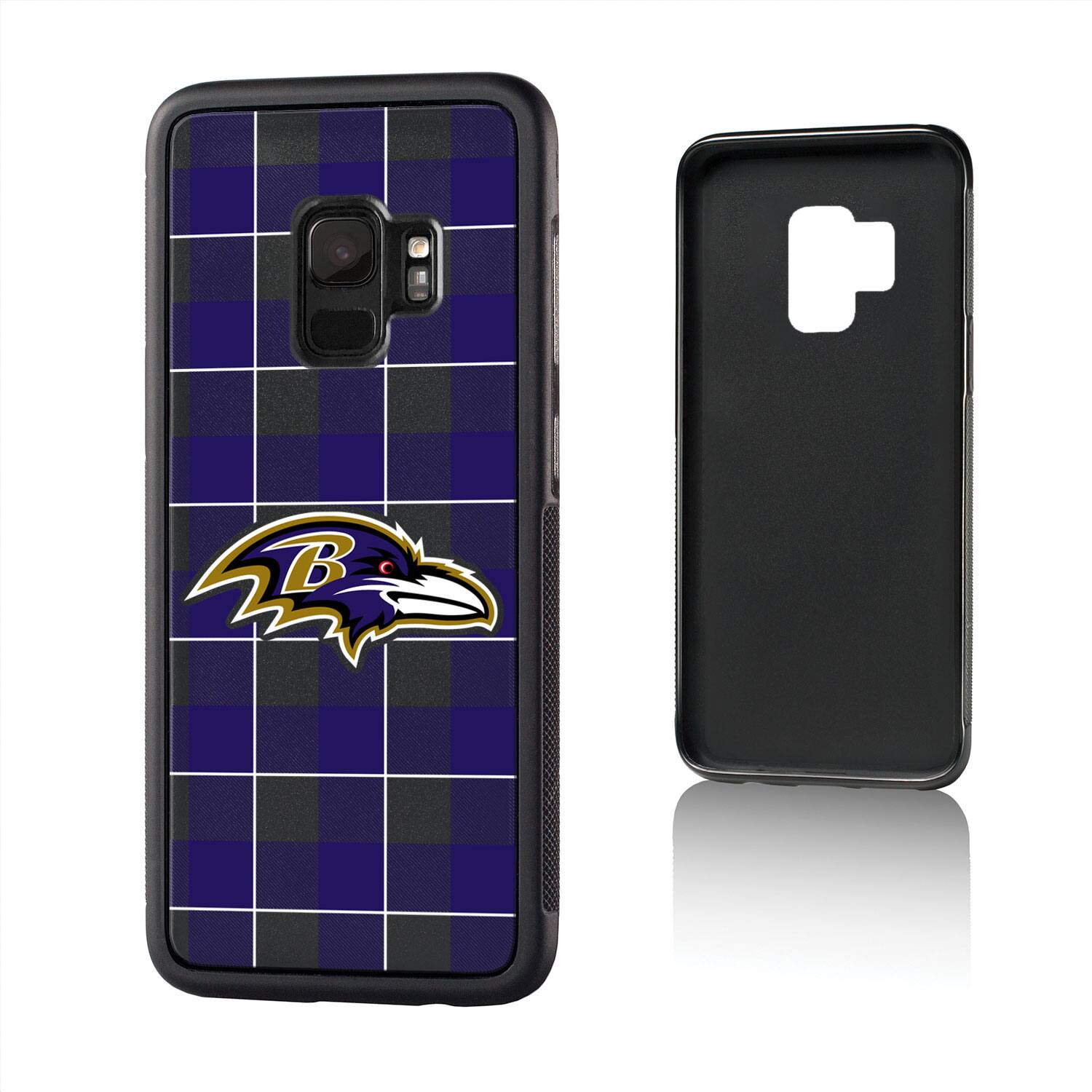 Alt View 1. Keyscaper - Baltimore Ravens Galaxy Plaid Design Bump Case - S20 Plus - Multicolor.
