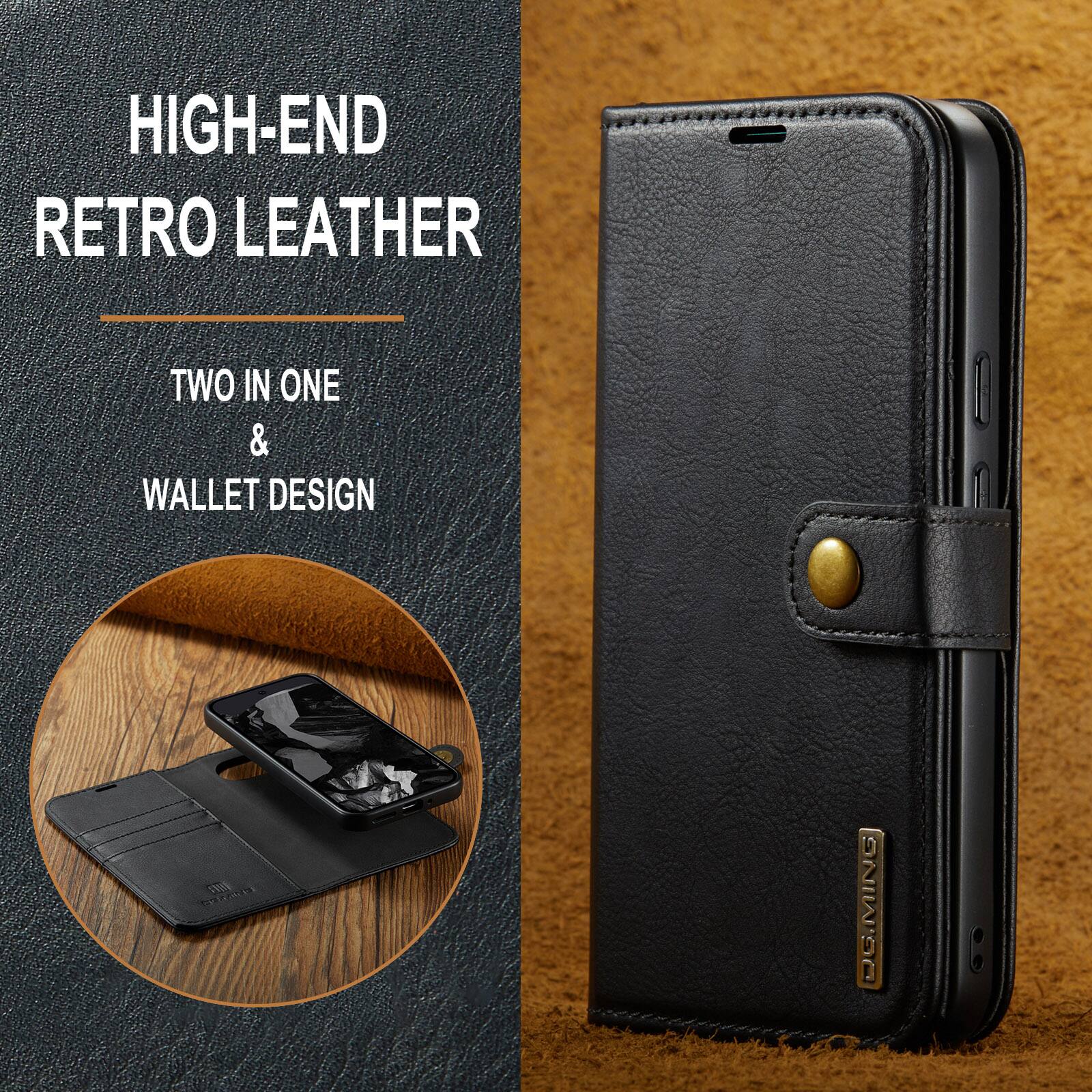 HIGH-END RETRO LEATHER  
TWO IN ONE & WALLET DESIGN